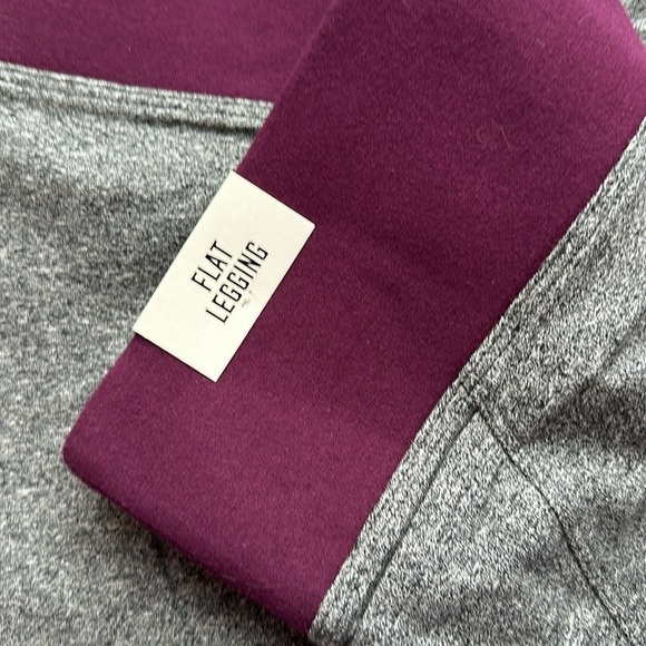 NWT VS PINK Flat Legging Grey Burgundy size M - Picture 4 of 7